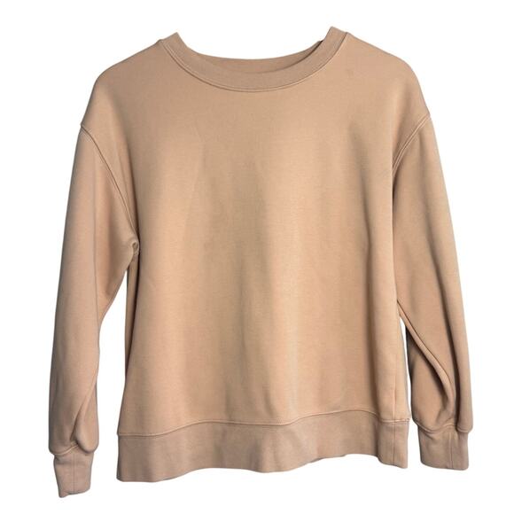Fabletics XS Beige Crewneck Sweatshirt | Minimalist Cozy Pullover - Picture 1 of 3